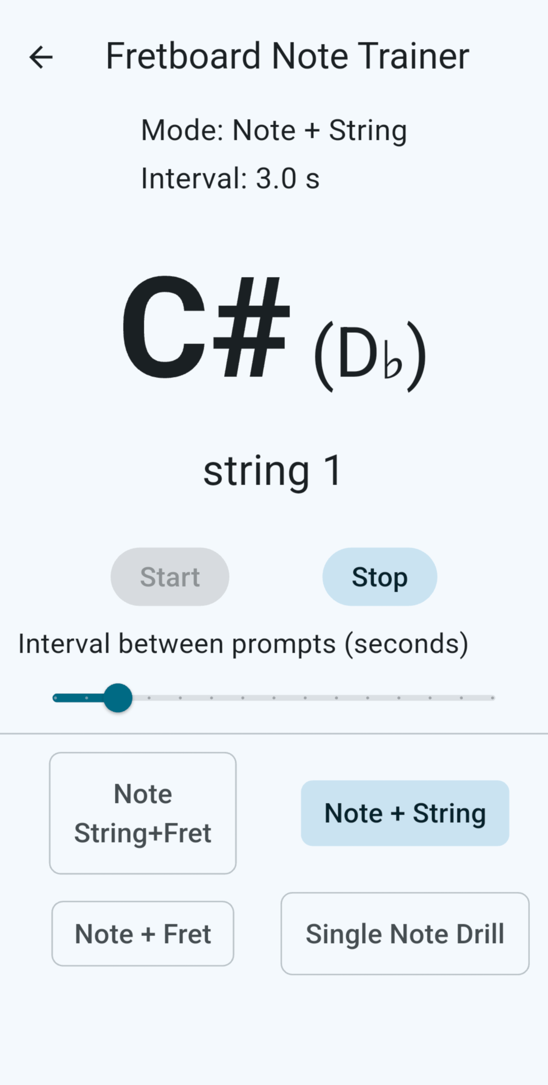 Fretboard Note Trainer screenshot